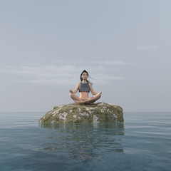 Young woman doing yoga