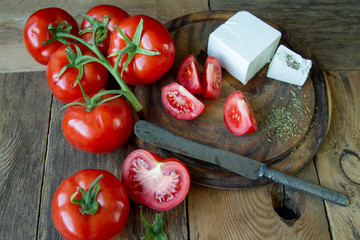 tomatoes and white greek cheese