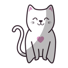 Cute cat cartoon icon vector illustration graphic design