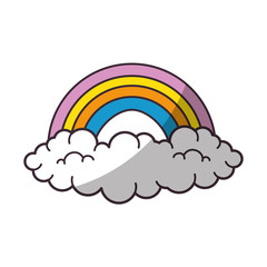 Beautiful rainbow cartoon icon vector illustration graphic design