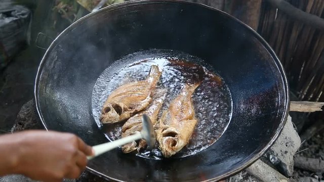 Ethiopia, Bahir Dar, January 2015 : Traditional Cooking of fish