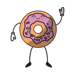 Delicious donut cartoon icon vector illustration graphic design