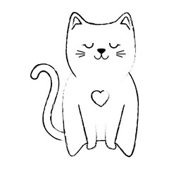 Cute cat cartoon icon vector illustration graphic design