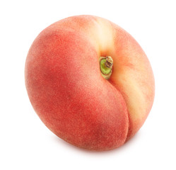 Flat peach isolated on white. Full depth of field.