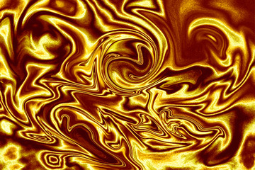 Liquid gold abstract. Whirled, marbled effect.
