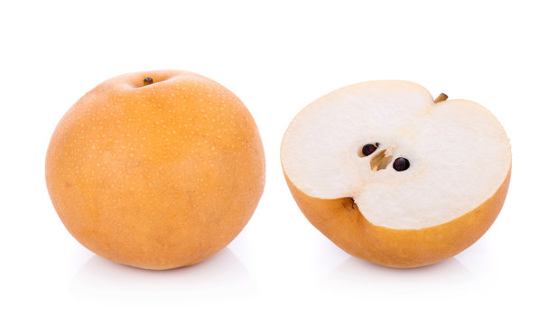 closeup pear on white background