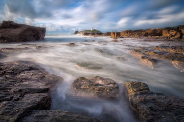 Godrevy lighthouse near hail in cornwall england uk