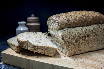 A sliced fresh loaf waiting to be made in to a lovely sandwich.