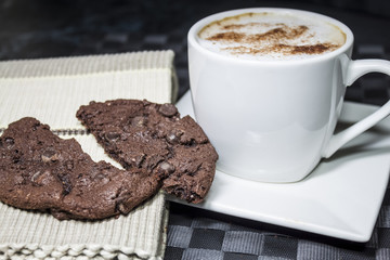 chocolate cookie with coffee