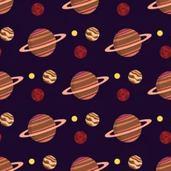 Stof per meter Zonnestelsel ruimte planeten naadloze patroon galaxy aarde universum planeet astronomie ster wetenschap kosmos vectorillustratie © Iryna Danyliuk