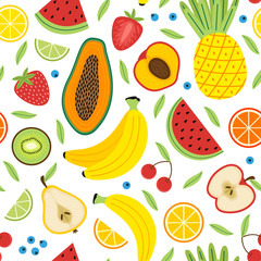 seamless pattern with fruits - vector illustration, eps