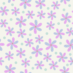 Flower vector seamless pattern