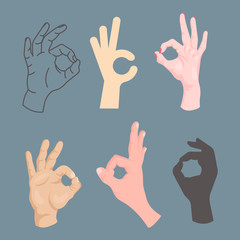 Ok hands success gesture okey yes agreement signal business human agree best approval vector.