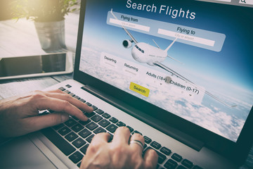 booking flight travel traveler search reservation holiday page - obrazy, fototapety, plakaty