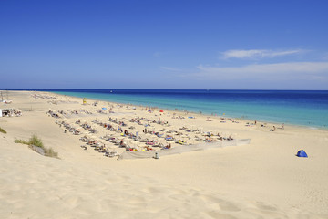 Beach Playa de Morro Jable on Fuerteventura, Spain.