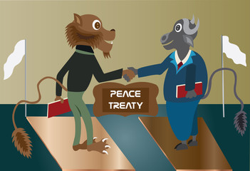 Signing the treaty