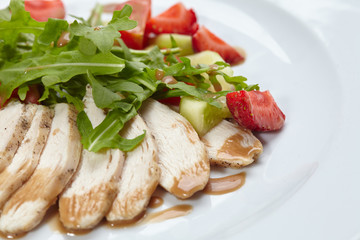 chicken fillet with salad