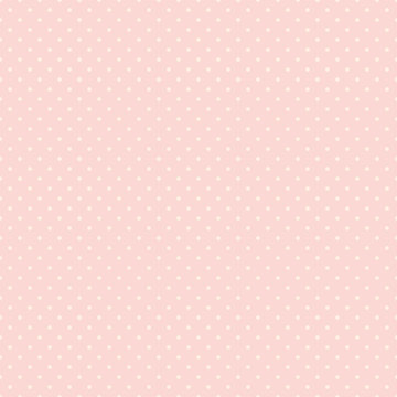 Polka dot seamless pattern. White dots on pink background. Good for design of wrapping paper, wedding invitation and greeting cards.
