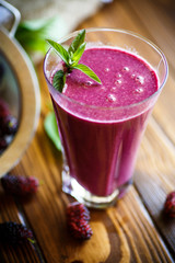 Sweet berry smoothie from black mulberry