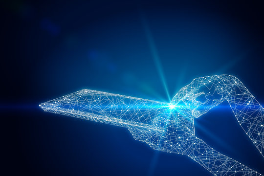 Polygonal hand using tablet