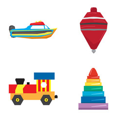 Set of geometric toys on a white background, Vector illustration
