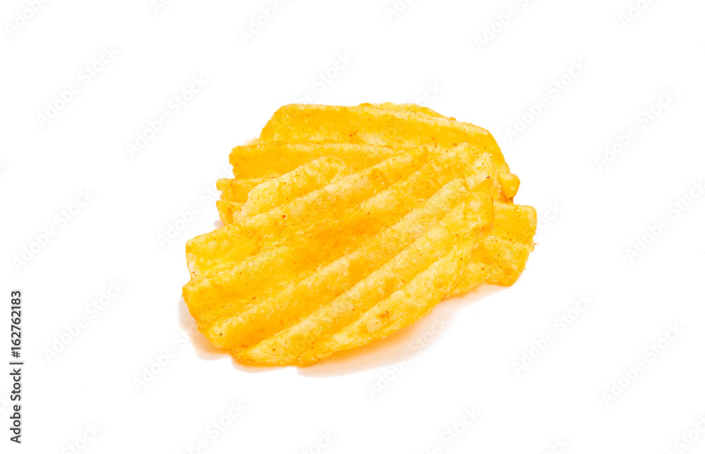 Wall mural Potato chips isolated