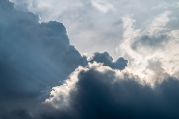 Dark and stormy clouds.