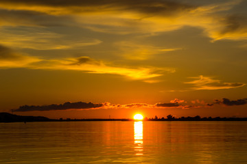 Sunset on the river