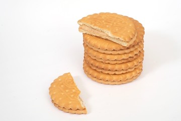 Cookies with white cream filling