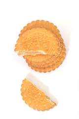 Cookies with white cream filling