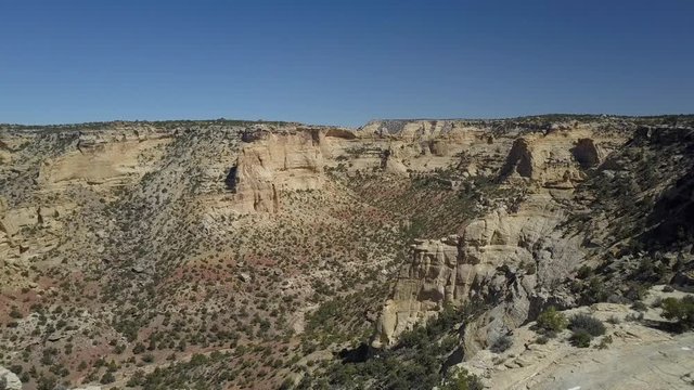 Aerial deep canyon landscape San Rafael Utah off road. San Rafael Swell a large geologic feature located in south central Utah near Green River. Giant dome anticline of sandstone, sedimentary rocks.