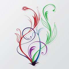 colored floral background.