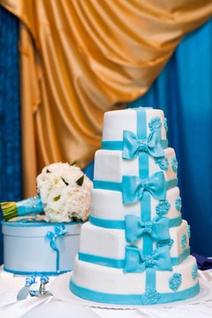 Big Blue Wedding Cake