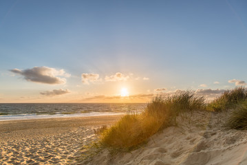 Fototapeta premium Krajobraz wydm o zachodzie słońca
