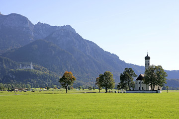 Fototapeta na wymiar Church of St. Koloman near Schwangau, Bavaria