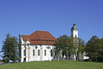 Fototapeta na wymiar Famous Pilgrimage Wieskirche, Bavaria