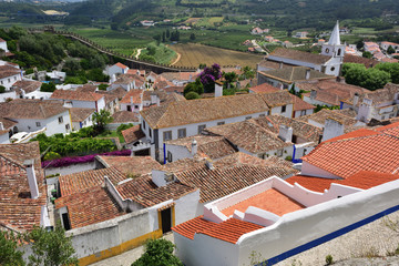 View of the medieval town of Obidos in Portugal