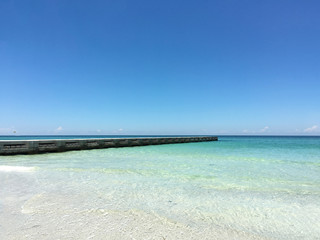 Pier on clear water