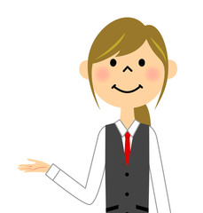 制服姿の女性　説明
