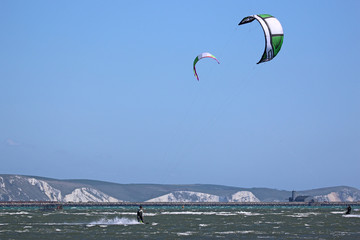 kitesurfer in Portland harbour