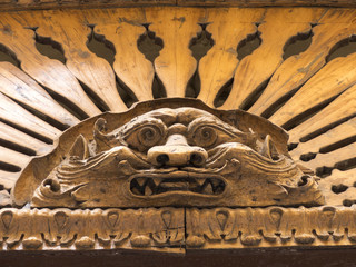 a particular from a facade in old taranto, in the south of italy