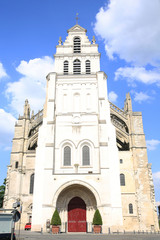 Fototapeta na wymiar The medieval Basilica of Saint Quentin in Nord-Pas-de-Calais Region, France