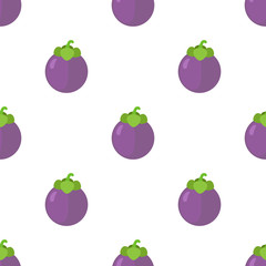 1105519 Seamless pattern of tasty mangosteen, exotic natural nutrition, purple vitamin