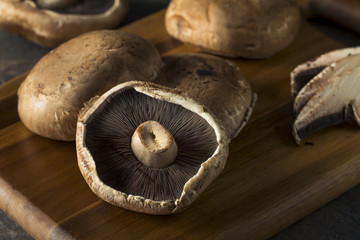 Healthy Organic Raw Portobello Mushroom Caps