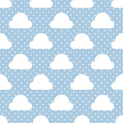 Cloud Seamless Pattern Vector