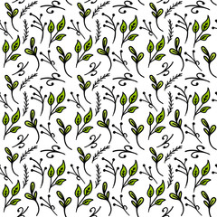 Handmade Seamless Floral Pattern Vector