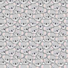 Seamless Cute Cartoon Koala Pattern Vector