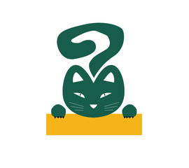 gatto verde isolato su sfondo bianco