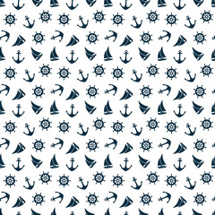 Nautical Summer Seamless Pattern Vector