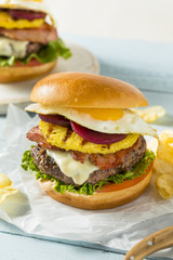 Homemade Aussie Pineapple and Beet Cheeseburger
